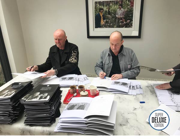 Martyn and Glenn from Heaven 17 sign the SDE interview booklets