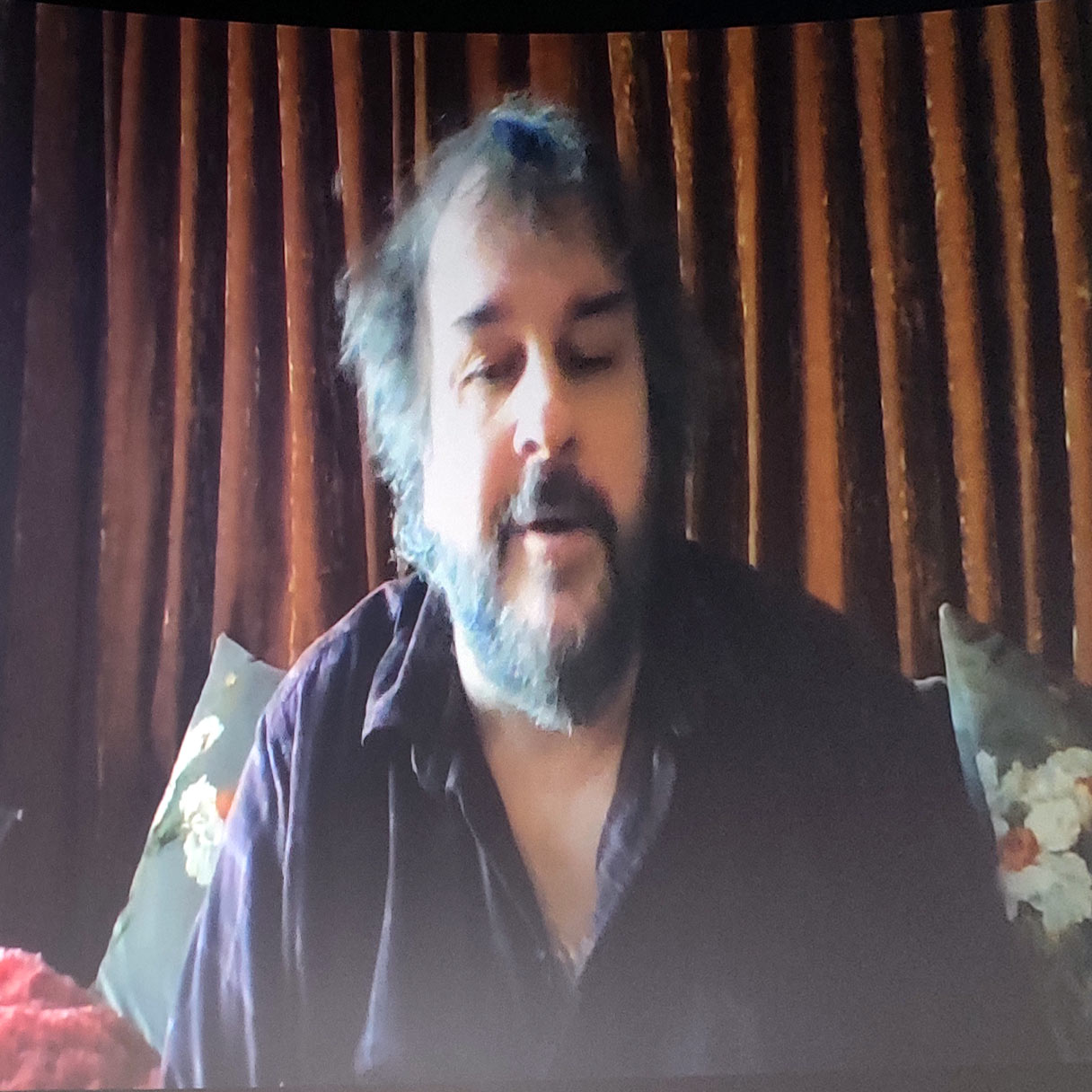 Peter Jackson talks to fans on 30 January 2022 at the global IMAX premiere of The Beatles Get Back: The Rooftop Concert